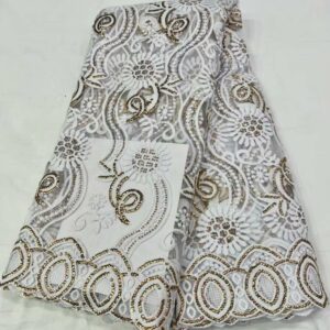 New French Tulle Lace Fabric 5 Yards 2022 High Quality Nigerian Wedding Sequins Embroidery African Lace 3