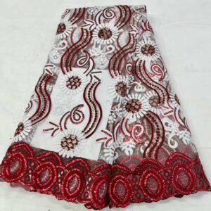 New French Tulle Lace Fabric 5 Yards 2022 High Quality Nigerian Wedding Sequins Embroidery African Lace
