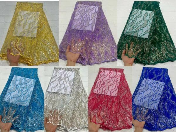 Nigerian Groom Sequence Tulle Lace Fabrics 2022 High Quality Lace Luxury African Sequins French Tulle Laces 1
