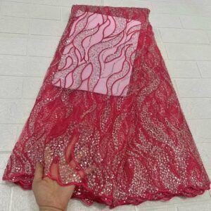 Nigerian Groom Sequence Tulle Lace Fabrics 2022 High Quality Lace Luxury African Sequins French Tulle Laces 3