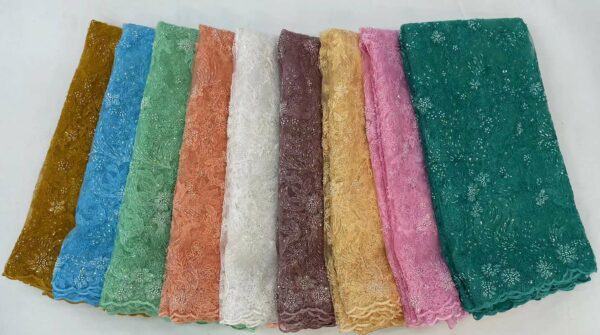 Pink African Groom Lace Fabric 2022 High Quality 5 Yards French Lace Fabric Sequins Beads Nigerian 2
