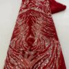 Red Luxury Sequin Groom African Lace Fabric 2022 High Quality Beads Nigerian Wedding Bridal Embroidery French