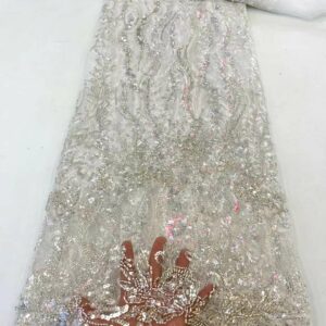 White Groom Lace Fabric African Lace Fabric 2022 High Quality Lace With Sequins Embroidery French Nigerian