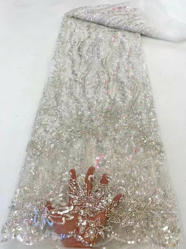 White Groom Lace Fabric African Lace Fabric 2022 High Quality Lace With Sequins Embroidery French Nigerian