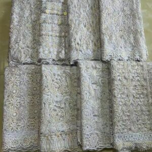 White Latest African Tulle Net Lace Fabric For Wedding Dress 2022 High Quality With Sequins Nigerian 1