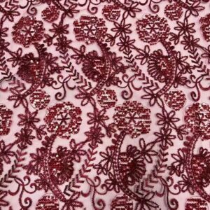 Wine African French Net Lace Fabric 2022 High Quality With Sequins Tulle Mesh Lace Bridal Nigerian 1